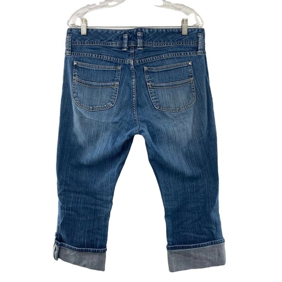 GAP LOW-RISE CROPPED STRETCH NAVY JORTS JEANS WOMENS SIZE 10 - Picture 5 of 6